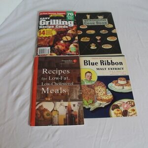 Vintage Cookbooks‎ Lot Recipes Grilling Low Fat Cholesterol Malt Extract